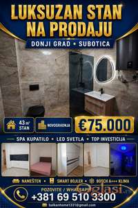 Luksuzan stan na prodaju u Subotici – 43 m² novogradnja, Donji Grad, 75.000 €